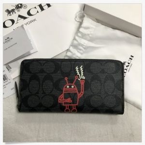 Coach x Keith Haring Robot Full Zip Wallet
